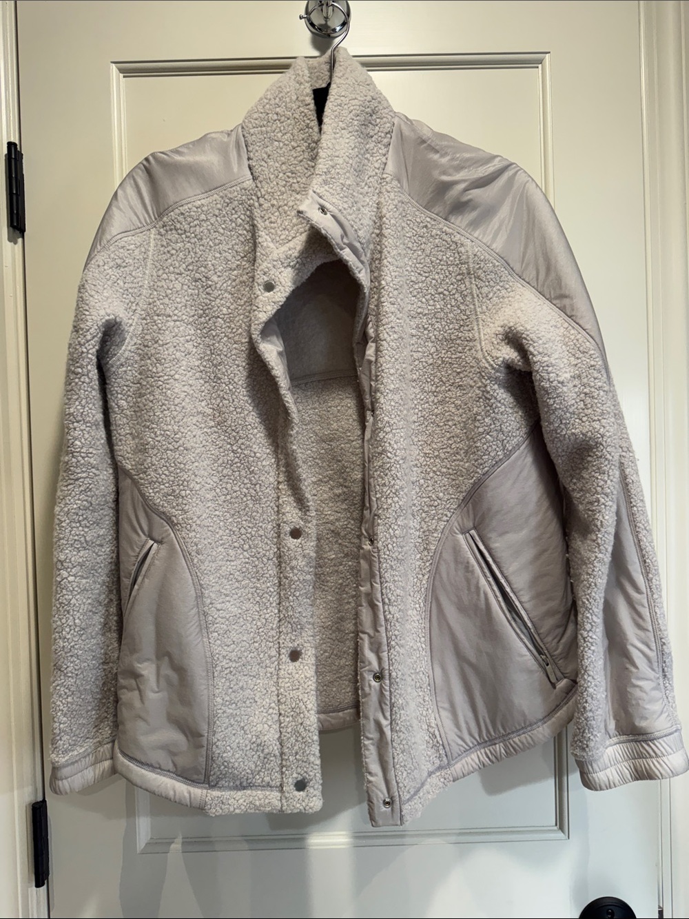 Lululemon women’s ivory gray wool blend  Sherpa Jacket 10